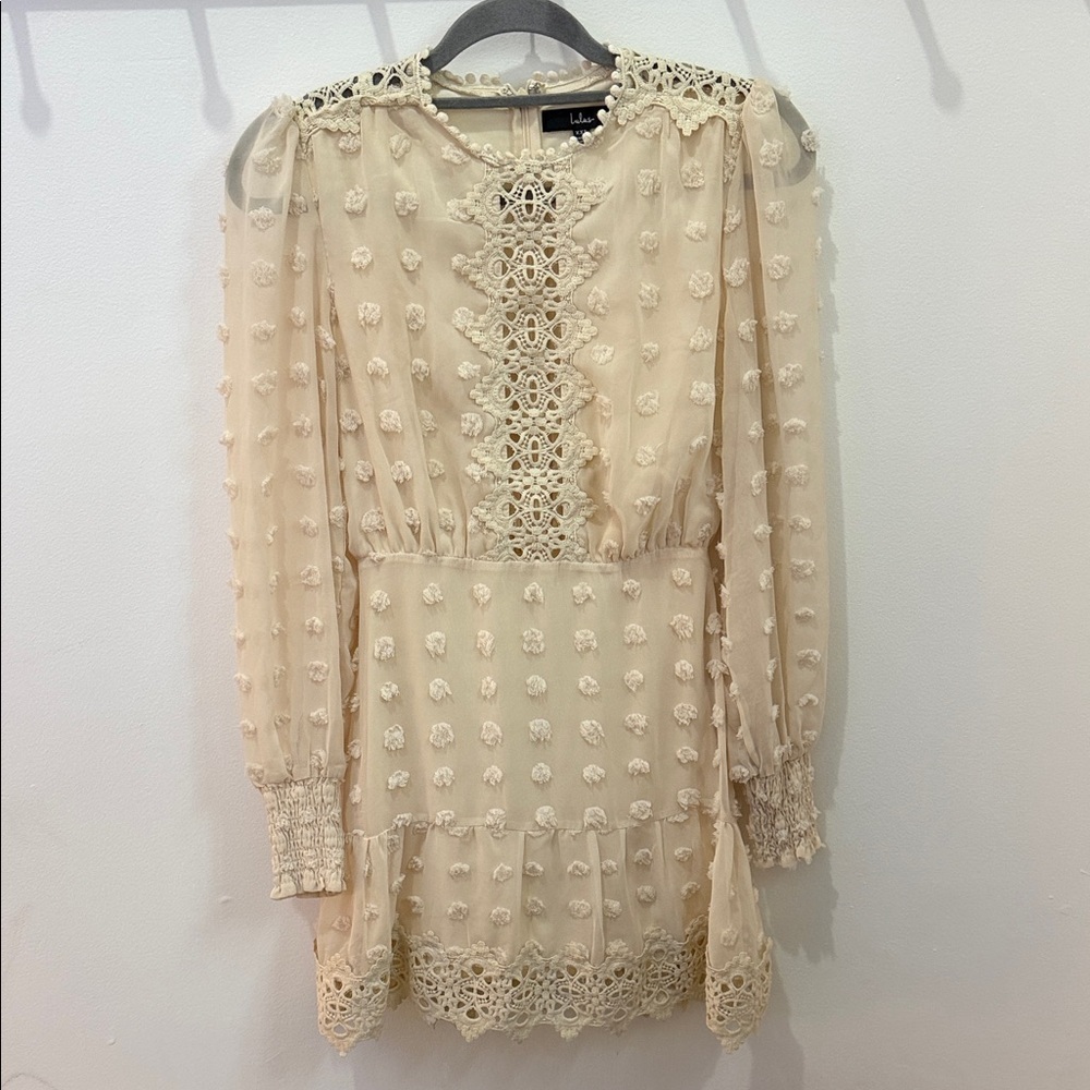 Lulus Boho Polka Dot Lace Dress